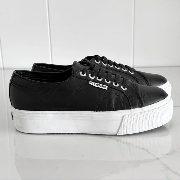 Superga Nappa Leather Platform Sneaker W9 /EU 40 style S00C790 minimalist - Picture 4 of 10